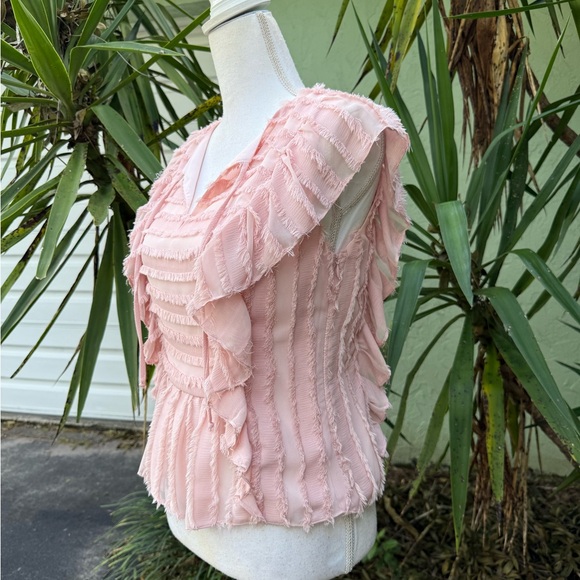 Waverly Grey Tops - Waverly Grey Pink Ruffle Top